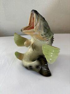 Resin Large Mouth Bass Fish Figurine 6 Inches Tall