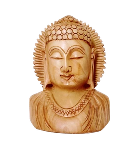 5 x 3,75 x 2 pulgadas Kiran Buddha de madera hecho a mano - Imagen 1 de 2