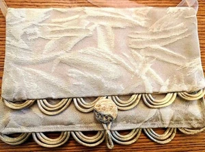 Handwerklich gefertigte Handtasche, salbeigrün Beutel, gefüttert, transparenter Schultergurt, 6" x 9,5" - Bild 1 von 4