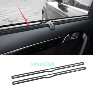 Stainless Carbon Fiber Rear Window Sunshade Strip Trim For Audi Q7 4L 2007-2015