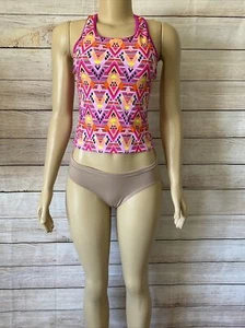 SPEEDO DIAMOND Youth Geometric Tankini Top Size 14 - Picture 1 of 8