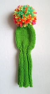 LIME, Neon POM Hand Knit GOLF CLUB HEADCOVER 8" fit putter, iron, hybrid, wedge - Picture 1 of 1