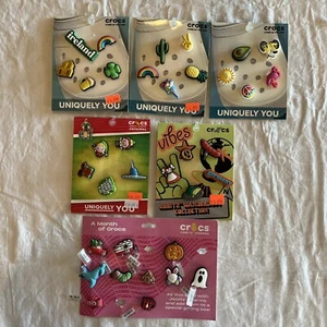 Crocs Jibbitz NEW! On cards, lot of 35, Christmas, Halloween, Irish, German, Elf - Picture 1 of 7