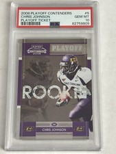 2008 Playoff Contenders #5 Chris Johnson Rookie Playoff Ticket #22/99 PSA 10 1/1