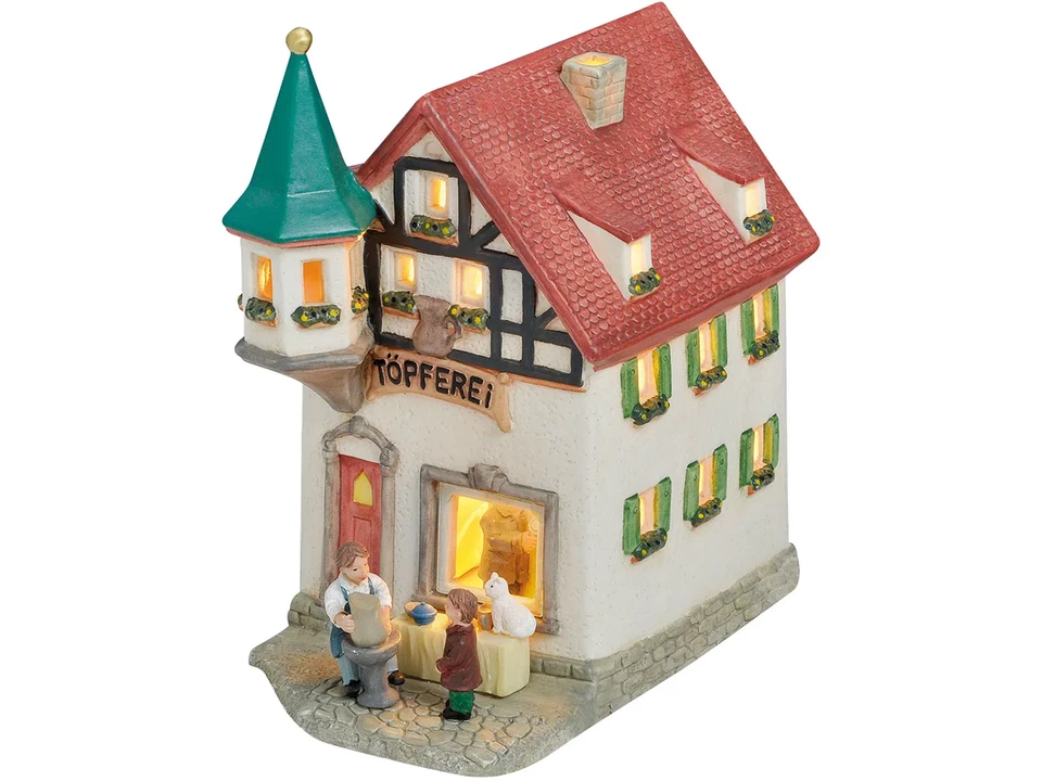 Töpferei Geschäft - Lichthaus aus Porzellan handbemalt - Bild 1 von 1