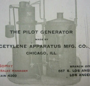 Vintage Business Card Pilot Generator Acetylene Apparatus Co Chicago IL 1910-20s - Picture 1 of 3
