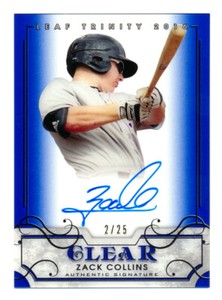 2016 LEAF TRINITY CLEAR ZACK COLLINS RC BLUE AUTO AUTOGRAPH WHITE SOX SP #2/25!