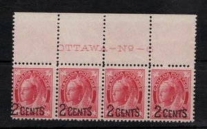 1899 Canada. Block of Sc# 87 - 2¢ Surcharged. Queen Victoria - MNH - Picture 1 of 2