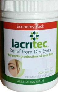 Lacritec 200 capsules - Dry Eye and eye strain relief with DHA and EPA and Omega - Picture 1 of 5