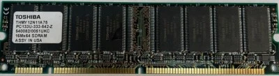 Toshiba 128MB THMY12N11A75 UDIMM PC133 NON-ECC - Image 1 of 2