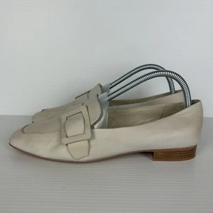 Diana Ferrari Leather Bone Buckle Flats Size 39 Comfort Office Corporate - Picture 1 of 19