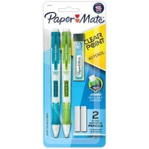 Paper Mate Clear Point Mechanical Pencils, 0.7mm, #2, Fashion Barrels, 2 Count - Picture 1 of 6