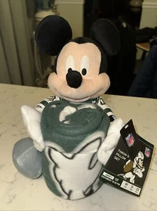 NWT New York Jets Mickey Character Hugger Pillow & Silk Touch Throw Set 40"×50" - Picture 1 of 7