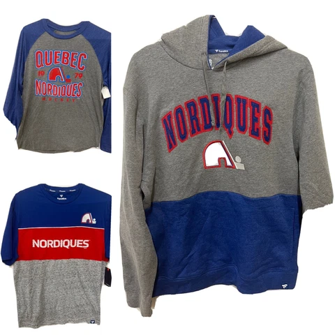 Lot of 3 Fanatics NHL Quebec Nordiques Long Sleeve T Shirt Hoodie L Men SS2294 Cover