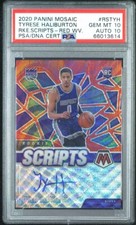 2020 Mosaic Tyrese Haliburton Rookie Scripts Red Wave Auto PSA 10 Auto 10 POP 1!