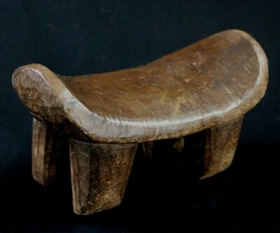 Art Africain Tribal - Ancien Tabouret Miniature Lobi ou Appui Nuque - 16,5 Cms + - Photo 1/4