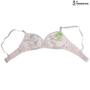 100% Natural Silk Bra Double Layers Wireless Shiny Silk Satin Underwear - Picture 1 of 7