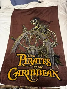 Disney Parks Pirates of the Caribbean Skeleton Pirate Fleece Blanket 40in x 60in - Picture 1 of 5
