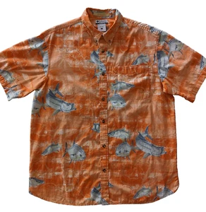 COLUMBIA RIVER LODGE Breathable Button Front Fish Shirt S/S Men's Size Large - Picture 1 of 6