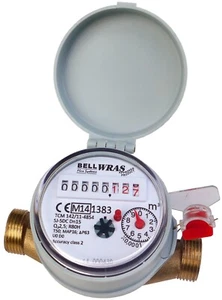 Medidor de agua fría de chorro único aprobado por WRAS 3/4" BSP (20 mm) con opción de pulso - Imagen 1 de 2