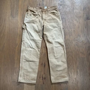 Vintage Levis Pants Mens 33 Brown Duck Canvas Carpenter 550 Red Tab Workwear Y2K - Picture 1 of 14