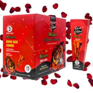 Rosenpalmen King Size Bio vorgerollte Zapfen, volle Box mit 15 Packungen, Multipack - Bild 1 von 3