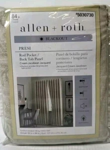 Allen + Roth 50 X 84 Cream Blackout Thermal Lined Back Tab Single 5030730 New - Picture 1 of 3