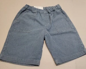 Uniqlo Kid's Easy Shorts Striped Denim Pull On Sz 11/12 NWT - Picture 1 of 6