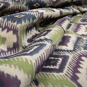 Telas de tapicería Kilim de 10 metros de patrón geométrico tradicional verde púrpura - Imagen 1 de 5