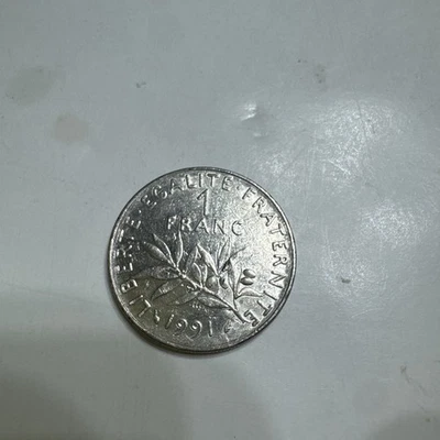 Moneda Francesa Francia 1991 1 Franco, Vendida tal cual Foto 1 de 4