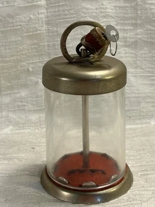 Barattolo smaltimento lama rasoio barbiere vintage base foderata in feltro coperchio carico a molla-8191 - Foto 1 di 11