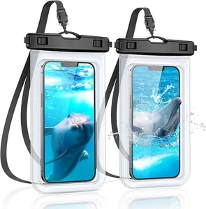 2 Pack Waterproof Phone Pouch Underwater Case Cover Universal Dry Mobile Bag - Picture 1 of 6
