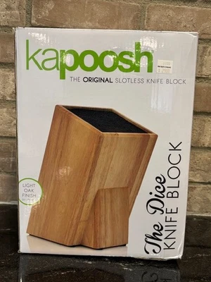 Kapoosh Original Slotless Knife Block, The Dice Light Oak Finish NEW - Image 1 of 4