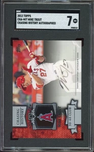 2013 Topps Chasing History Autographs #CHA-MIT Mike Trout SGC 7 - Picture 1 of 2