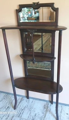 Antique Victorian Mahogany Etagere, Three Shelves With individual Mirrors - Image 1 of 4