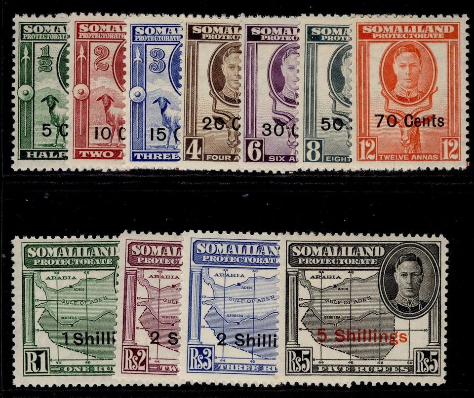 SOMALILAND PROTECTORATE GVI SG125-135, 1951 complete set, NH MINT. Cat £55. - Image 1 of 1