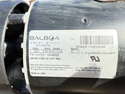 Balboa Water Group 3HP 2-Speed Spa Pump 1016205 PUUMC230258FR 230V For Hot Tub - Image 1 of 4