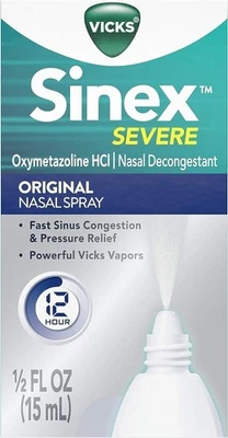 Spray nasal severo Vicks Sinex con mentol 0,50 oz (paquete de 10) Foto 1 de 4