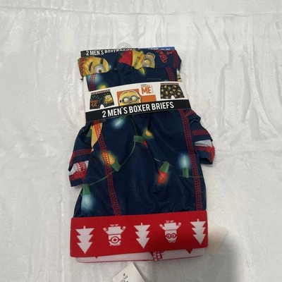 Paquete de 2 calzoncillos boxer de Navidad para hombre Despicable Me Minions GRANDES Foto 1 de 3