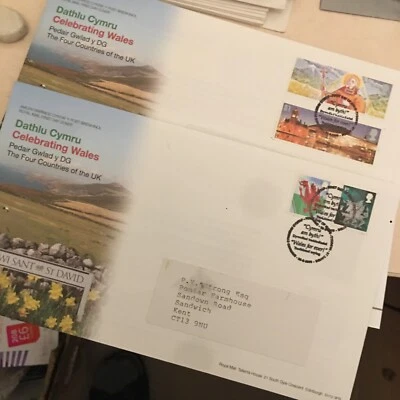 GB STAMPS 2 FIRST DAY COVERS 2009 CELEBRATING WALES St.Davids PMK FDC WCP - Image 1 of 3