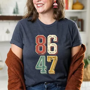 Vintage 8647 Retro 86 47 Casual T-Shirt - Picture 1 of 22