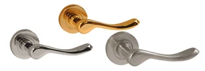 Versailles Internal Lever Door Handle Rose Chrome or Brass, Satin or Polished - Picture 1 of 31