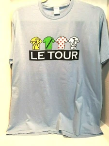 Graphic Tee Port & Company 3XL Light Blue Le Tour Bicycles Race France - Picture 1 of 5