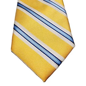 NEW Chaps Yellow Striped Tie With Blue And White Stripes One Size Clip-on - Picture 1 of 7