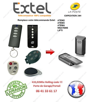 TÉLÉCOMMANDE COMPATIBLE Extel SLID WEATEM5 ATEM2 ATEM3 ATEM4 ATEM5