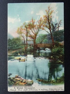 Cymru A WELSH STREAMLET & FOOT BRIDGE (2) c1905 Postcard by Pictorial Stationery - Picture 1 of 2