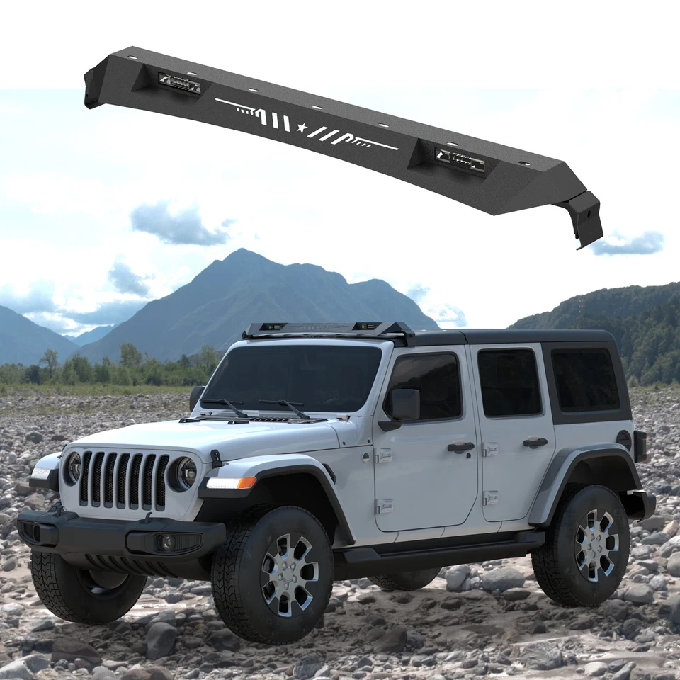 Top Roof Rack Crossbar w/LED For 07-24 Jeep Wrangler JK JL Gladiator JT Used Foto 1 de 4