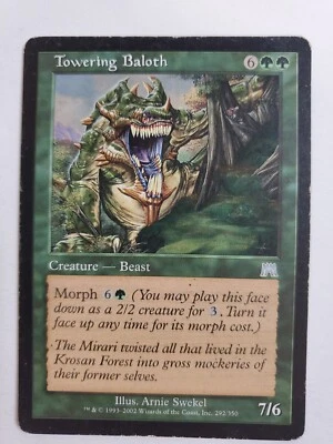 MTG Magic The Gathering Card Towering Baloth Creature Beast Green Onslaught 2002 - Image 1 of 2