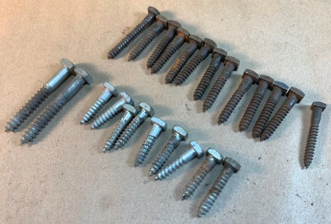 24 VINTAGE Reclaimed SQUARE HEAD LAG Bolts Variety for Antique Restoration Cover