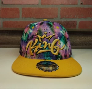 Hustle KING SNAPBACK Hat Adjustable HOUSE OF COMMONS~ Cosmic Galaxy Hip Hop Art - Picture 1 of 13